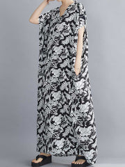 Someone Believe you Leaf Printed Kaftan Dress