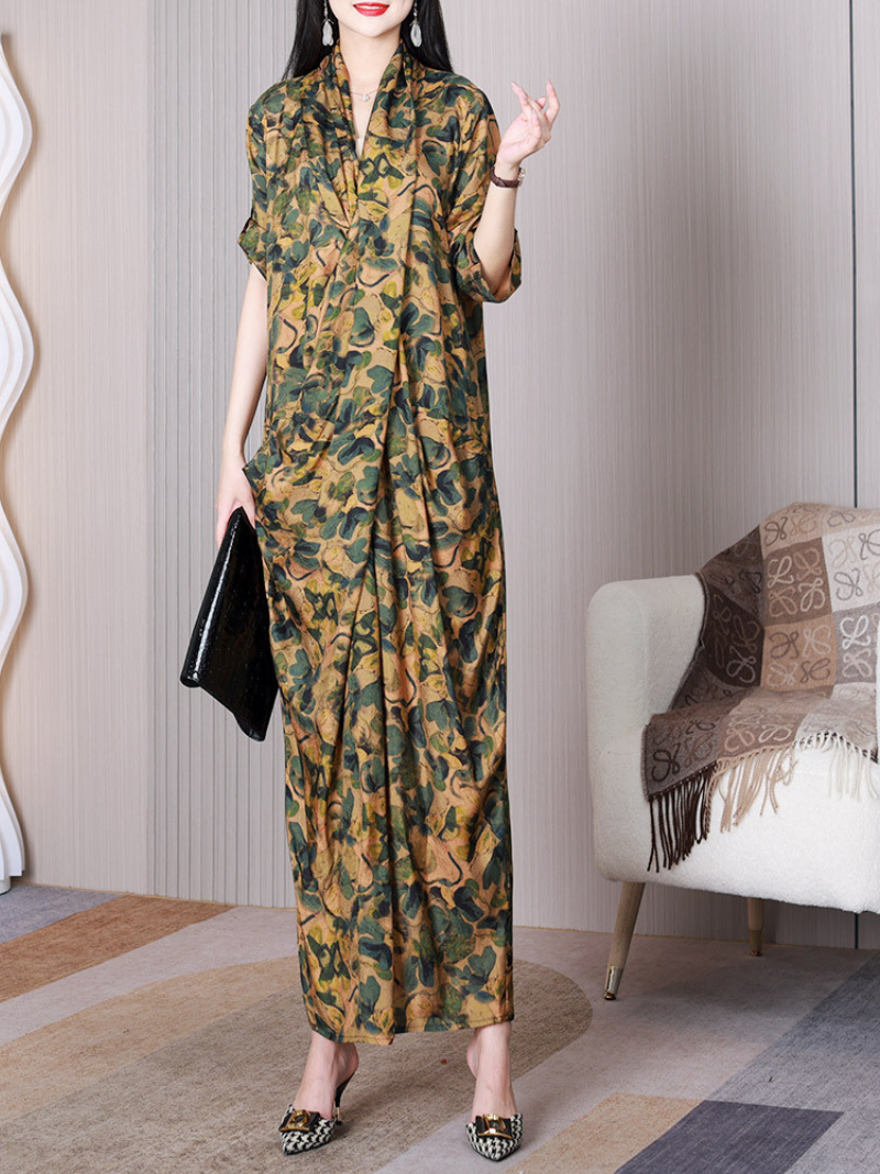 Stay Happy V-neck Stylish A-line Dress