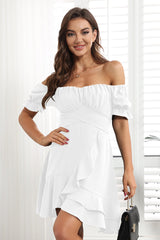 Ruffled Irregular Hem Summer Dress