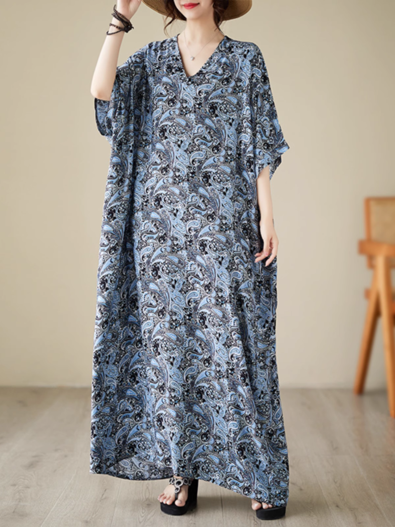 Breezy Elegance Kaftan Dress with Side Pockets