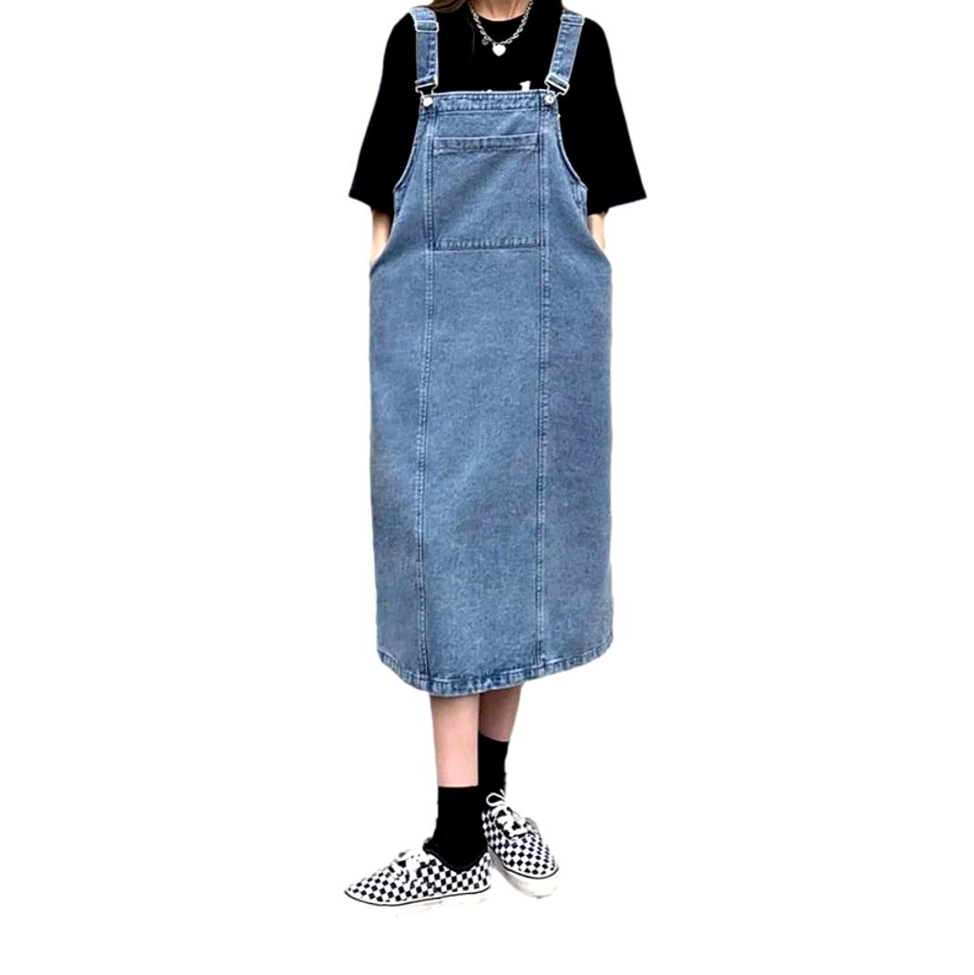 Women's overall dress with suspenders