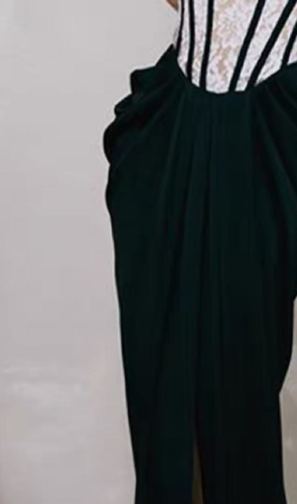  Bandeau Lace Stitched Dress in Black