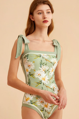 Reversible Tie-Shoulder One Piece Swimsuit