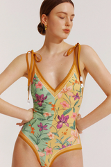 Reversible Tie-Shoulder One Piece Swimsuit