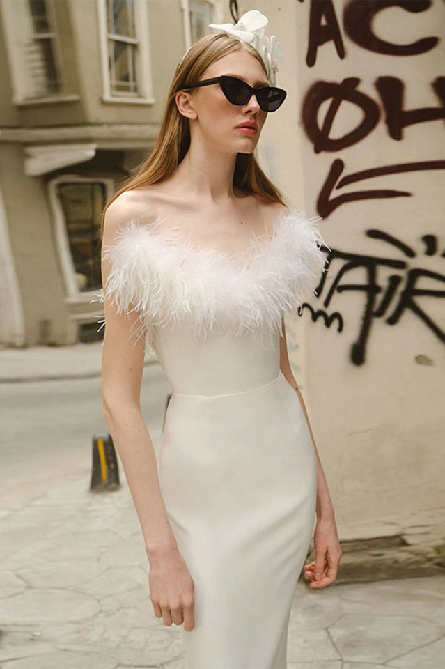 Off Shoulder Fuzzy Maxi Dress