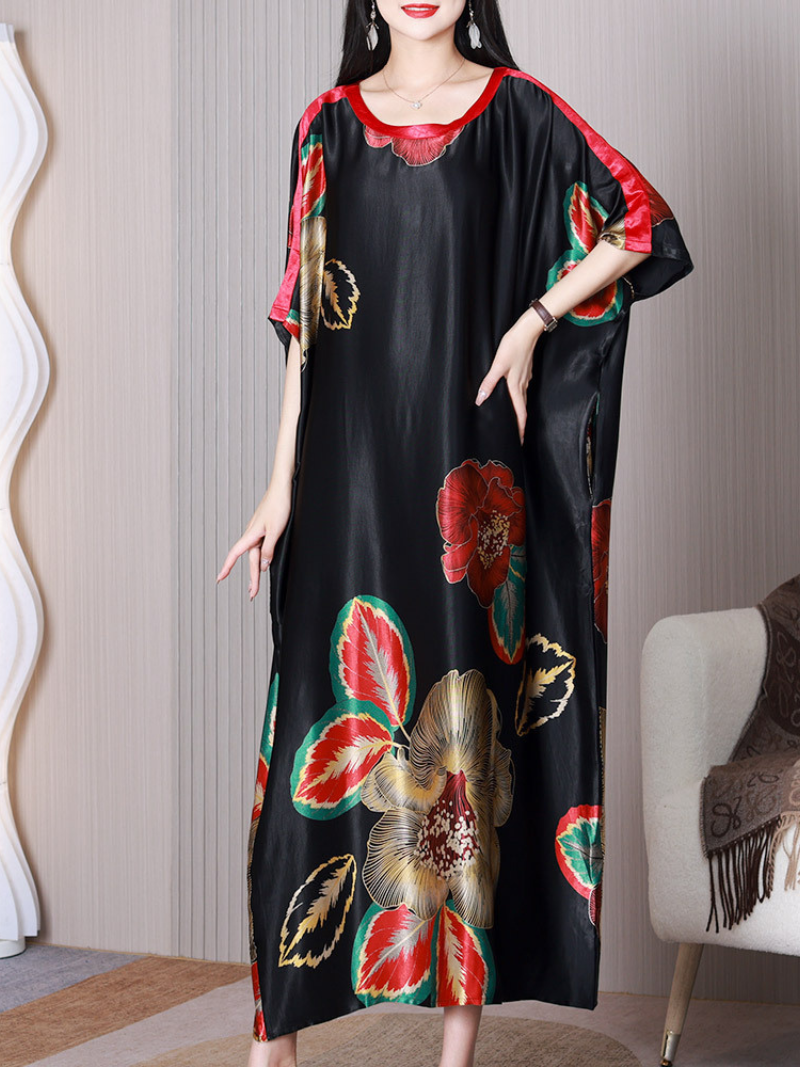 Sun Shine Round Neck Short Sleeves A-line Dress
