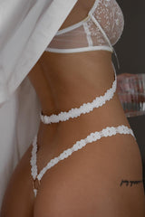 Floral Sheer Lace Strappy Lingerie Set